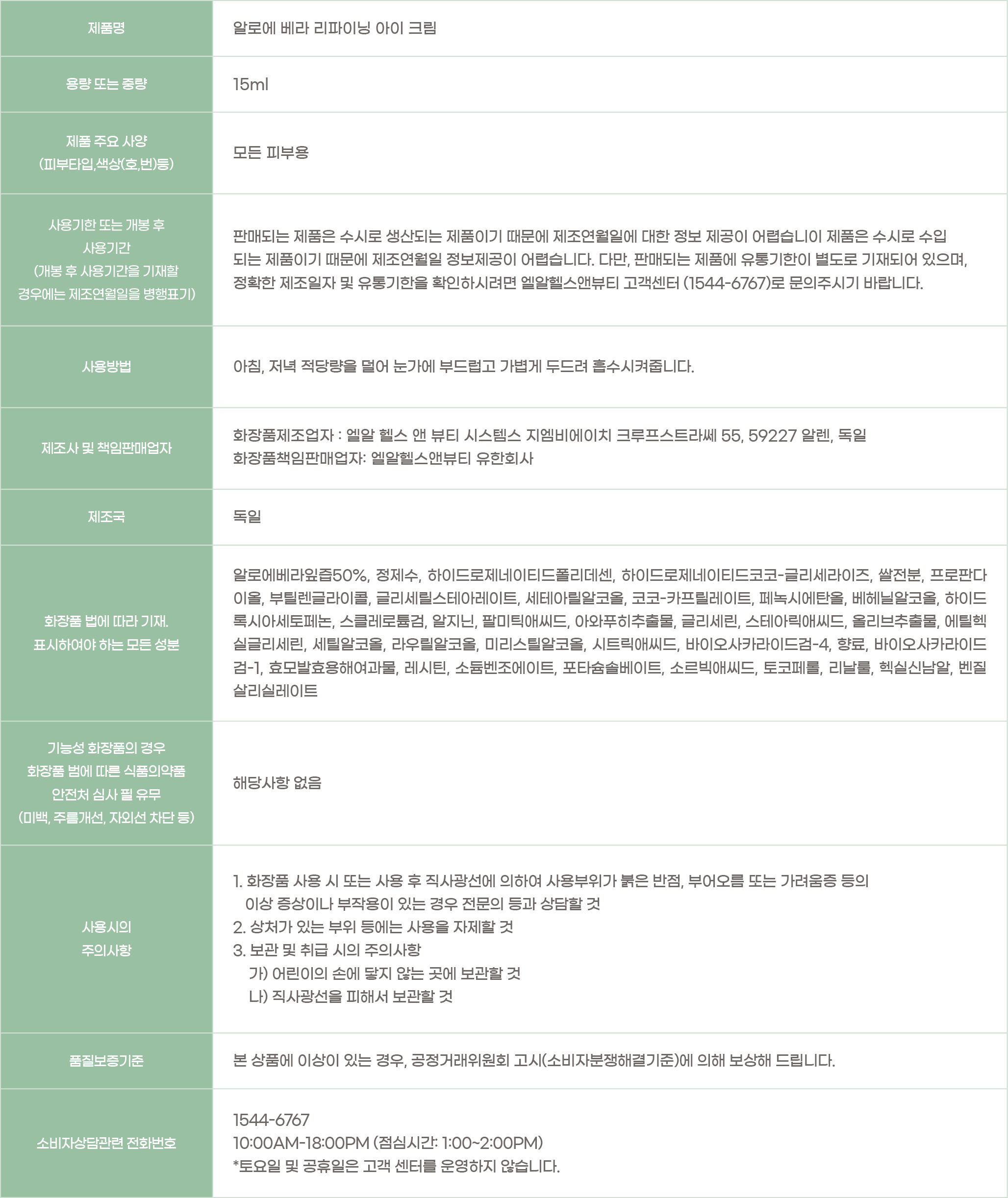 AV 리파이닝 아이크림 - LR 헬스앤뷰티코리아